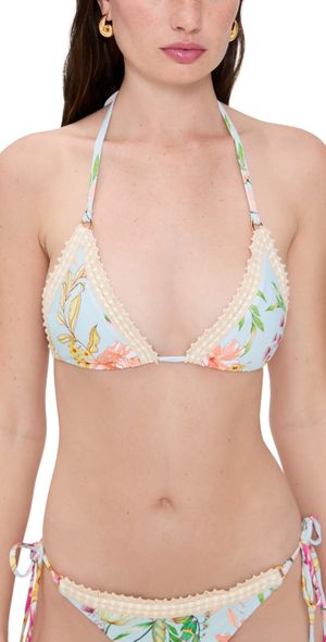PQ Swim Kyle Crochet Trim Triangle Bikini Top Floret S