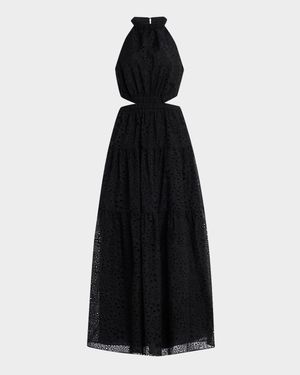 Claudia Embroidered Cutout Maxi Dress