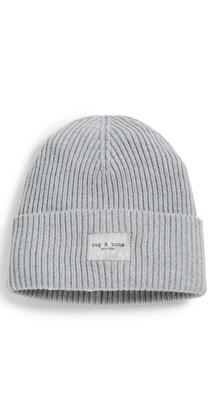 rag & bone Blake Metallic Beanie Silver One Size
