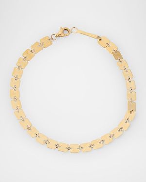 14K Gold Laser Square Chain Bracelet