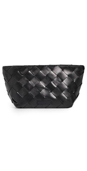 Loeffler Randall Wide Square Woven Clutch Black One Size