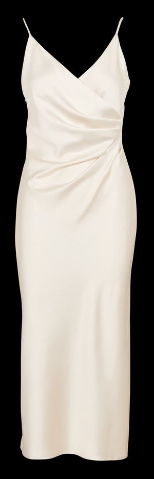 Imperial - Robe midi drapée en satin - Taille L - Blanc