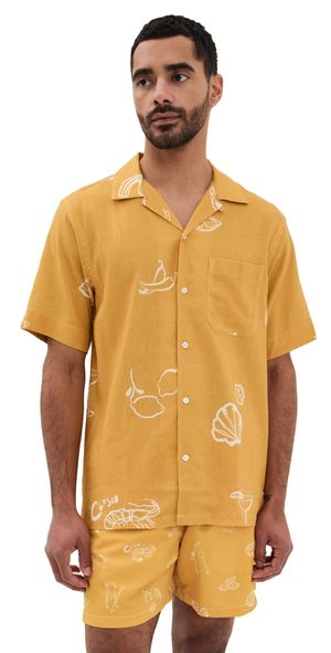 Closed Short Sleeved Shirt Mango Yellow L