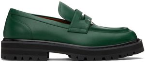 Marni Flâneurs 2.0 verts en cuir à semelle épaisse et à ferrure de style perçage