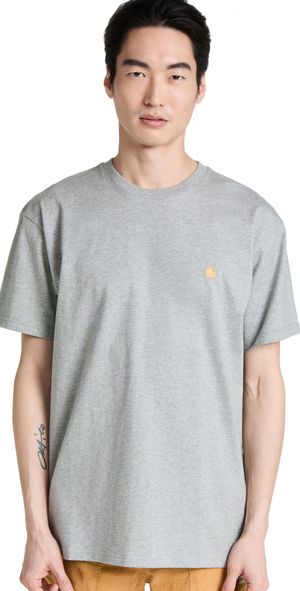 Carhartt WIP Short Sleeve Chase T-Shirt Grey Heather S
