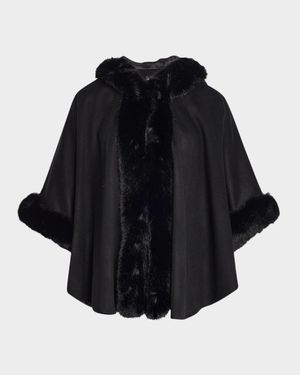 Cape W/ Faux Fur Trim