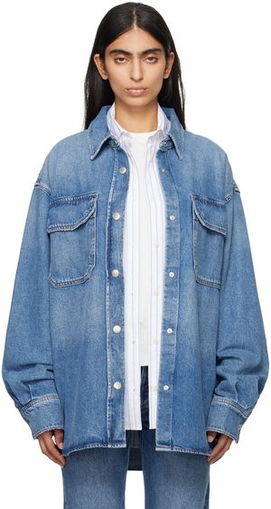 AGOLDE Chemise Camryn bleue en denim