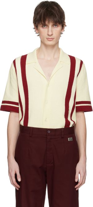 Dolce&Gabbana Off-White Cotton Knit Polo Shirt