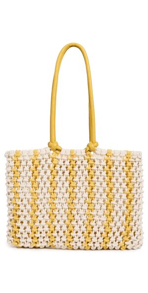 Clare V. Sandy Bag Snapdragon & Cream Stripe One Size