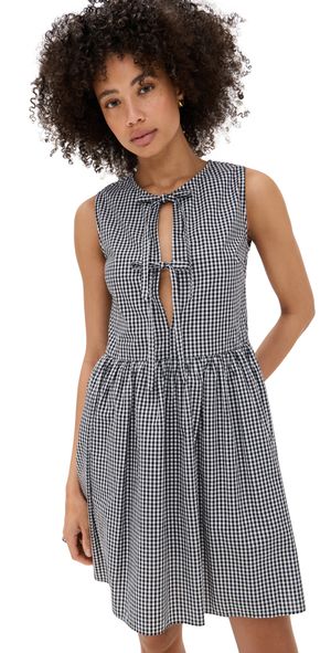Playa Lucila Tie Up Gingham Dress Gingham XL