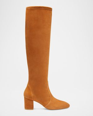 Yuliana Stretch Suede Knee Boots