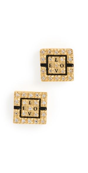 Gwen Beloti Love Letter Studs Gold One Size
