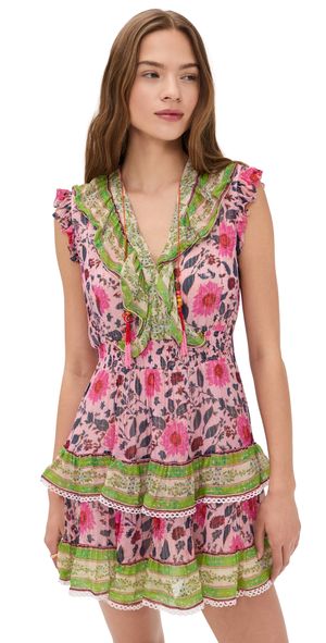 Bell Rainey Mini Dress Chiffon Metallic Stripe XS