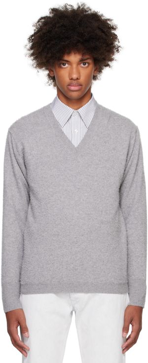 Maison Margiela Pull gris en cachemire