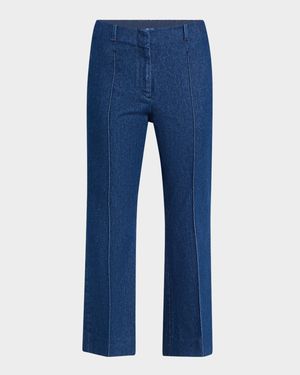 Paloma Pintuck Flared Denim Pants