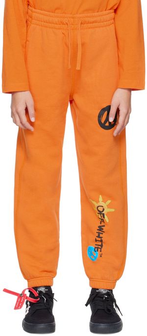 Off-White Kids Orange Sun & Peace Lounge Pants