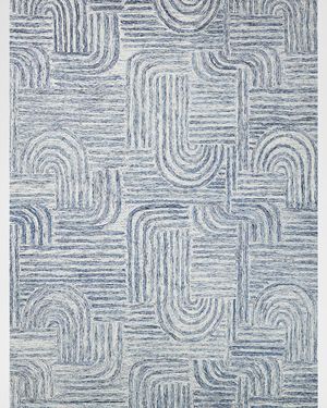 Juno Hand-Tufted Blue/Ivory Rug, 5' x 8'