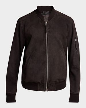 Men's Brushed Suede Bomber Jacket