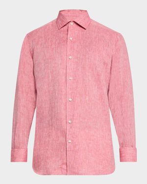 Men's Azeala Oasi Lino Casual Button-Down Shirt