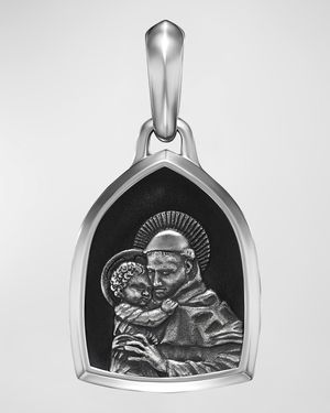 Men's St. Anthony Pendant in Silver, 21.8mm