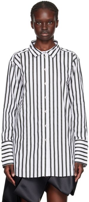 Marques Almeida Black & White Striped Shirt