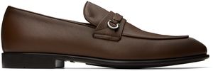 Ferragamo Brown Gancini Ornament Loafers
