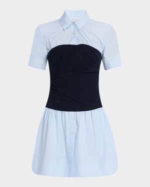 Leanne Combo Mini Shirtdress