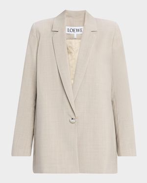 Pebble Button Single-Breasted Wrap Blazer