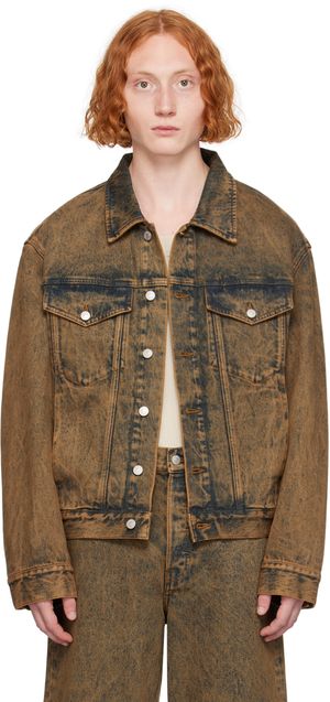 Dries Van Noten Beige Garment-Dyed Denim Jacket