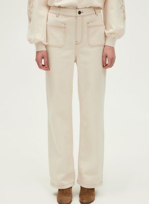 Pablo - Jean droit en coton - Taille 42 - Beige