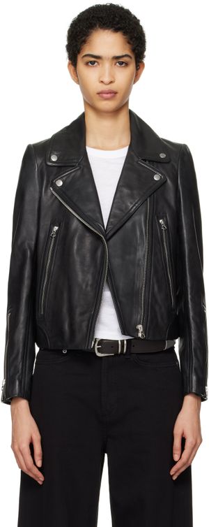 rag & bone Black Mack Leather Moto Jacket