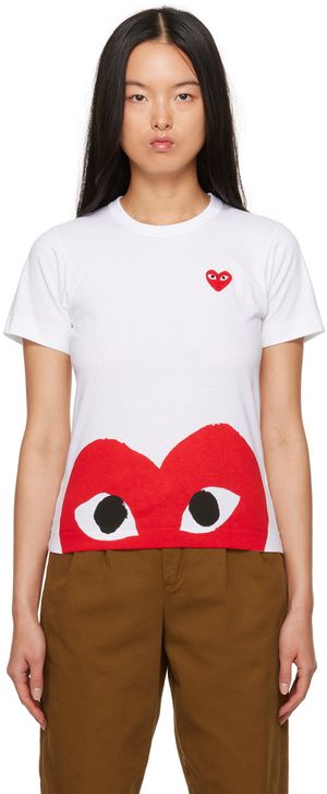 COMME des GARÇONS PLAY White Half Heart T-Shirt