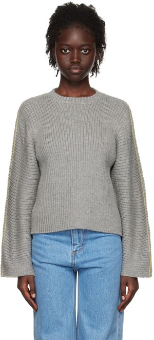 Eckhaus Latta Gray & Off-White Ash Sweater