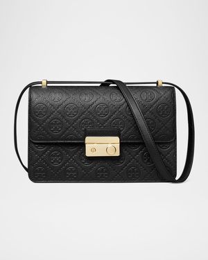 T-Monogram Pebble Leather Shoulder Bag