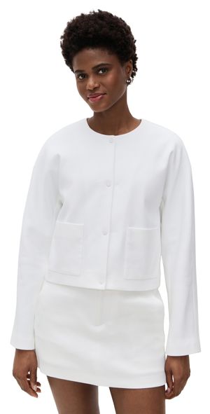 Vince Collarless Jacket Optic White XS