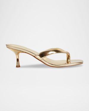 Amele Metallic Kitten Thong Slide Sandals