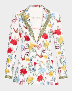 Breann Embroidered Fitted Blazer