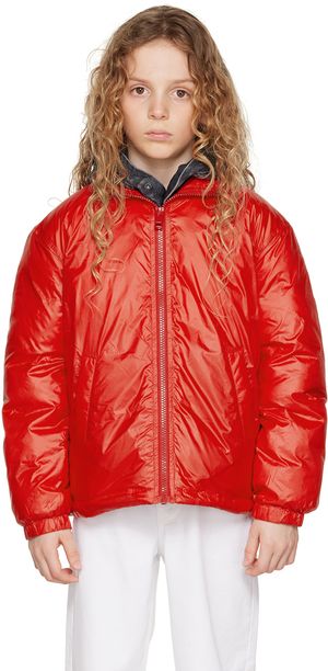 Diesel Kids Red Zipped Puffer Jacket