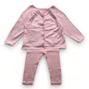 Bonpoint - Seconde Main - Ensemble bébé rose - 12 mois - Taille 12M - Rose
