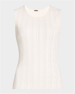 Pointelle Compact Jacquard Tank Top