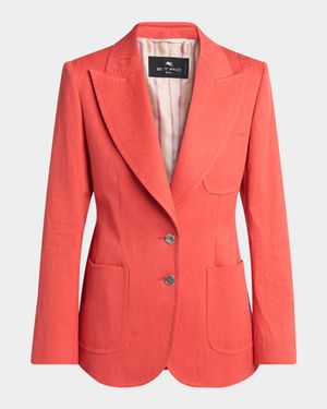 Paisley Jacquard Single-Breasted Jacket