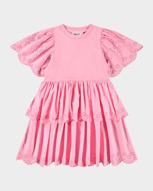Girl's Ceelia Eyelet Embroidered Dress, Size 3T-6