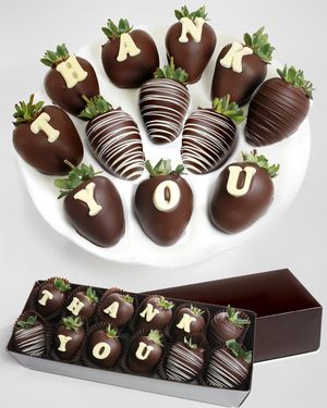 Thank You Belgian Chocolate Berry Gram, 12 Pieces