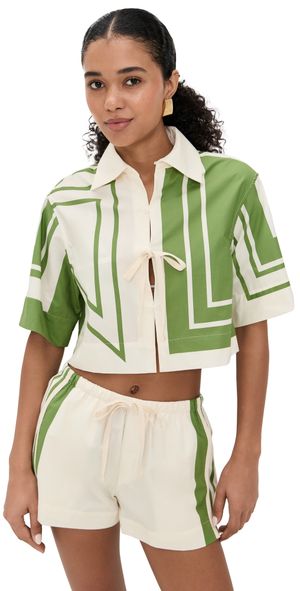 SIR. Carlo Cropped Shirt Milano Verde 1