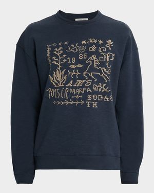 Men's Cross Stitch Artwork Relaxed-Fit Sweatshirt