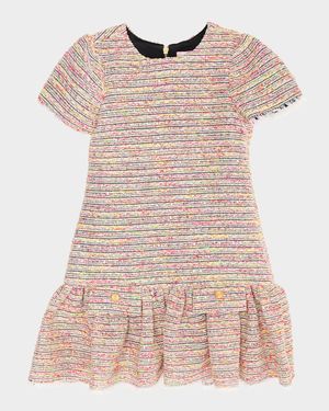 Girl's Alicia Fit & Flare Tweed Mini Dress, Size 7-16