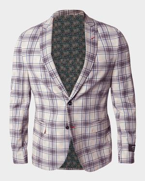Men's Descartes Brooksy Plaid Unconstructed Blazer