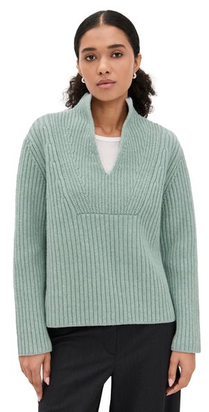 Proenza Schouler White Label Meron Sweater In Melange Merino Sea Glass Melange M