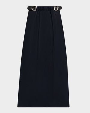 Belted Crop Straight-Leg Trousers