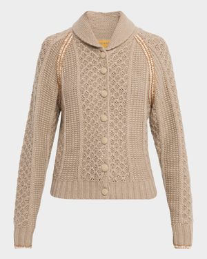 Marlowe Wool Cashmere Cable Cardigan